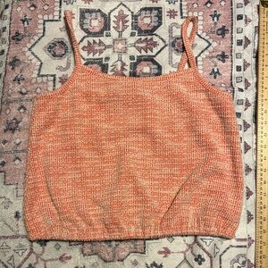 LOFT Orange Ribbed Crop Camisole
